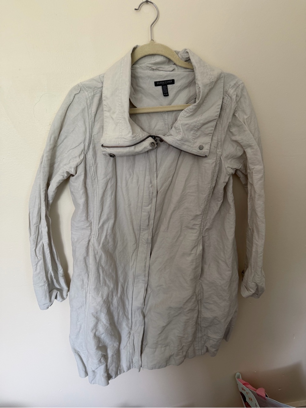 Eileen Fisher cream utility coat